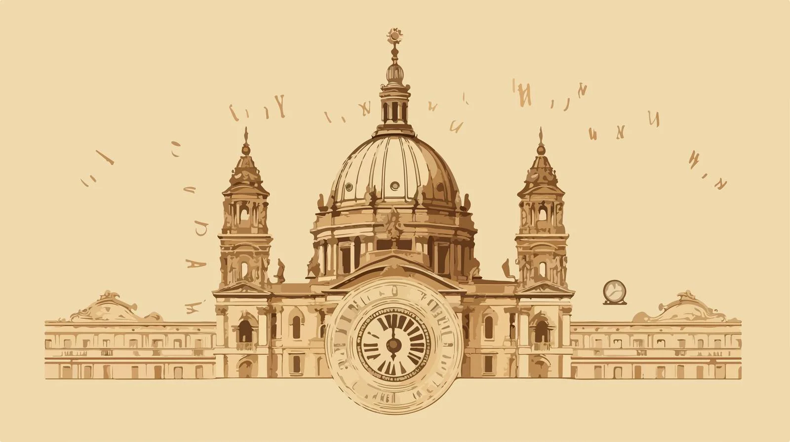 Classical Cathedral Dome Sketch — free download from Dotvec
