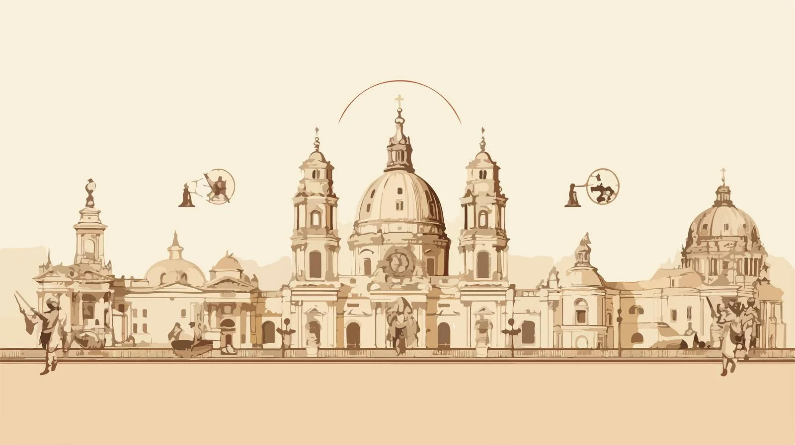 Classical Cathedral Dome Sketch — free download from Dotvec