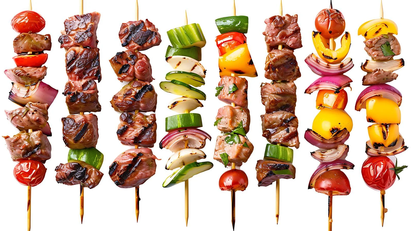 Delicious Skewers with Fresh Meat and Veggies — free download from Dotvec