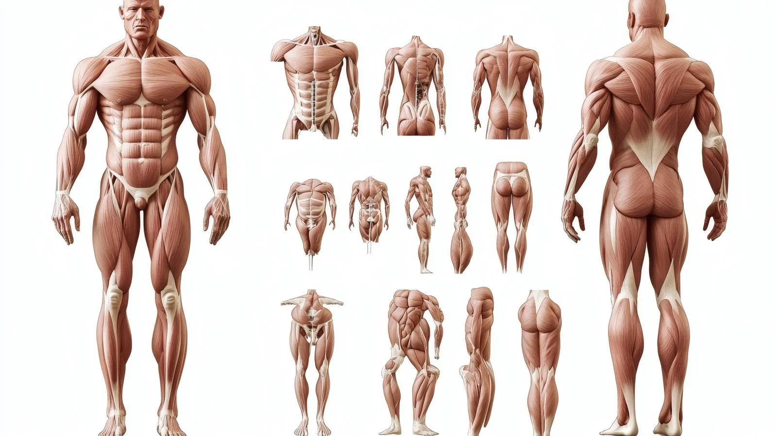 Detailed Human Muscular System Anatomy Diagram — free download from Dotvec