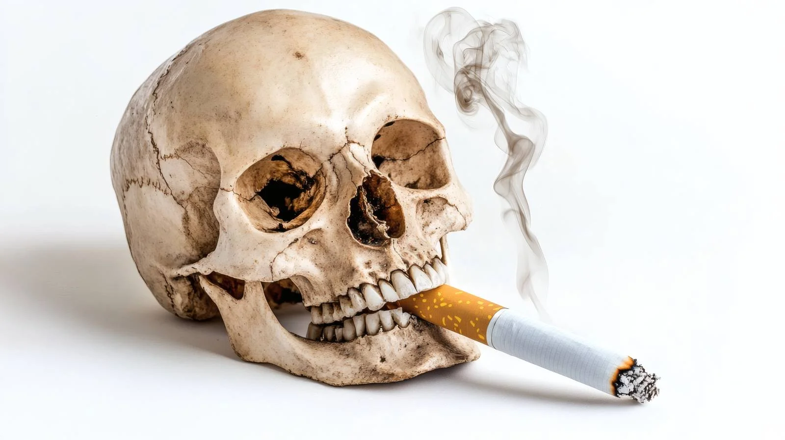 Exploring Tobacco Addiction Through Skull and Cigarette — free download from Dotvec
