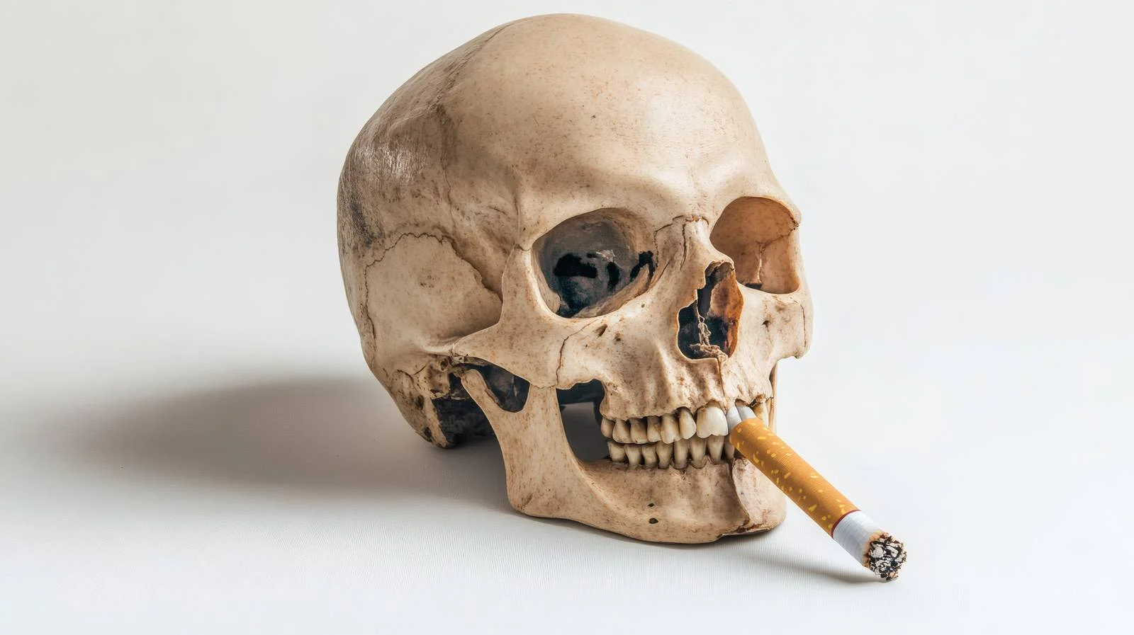 Symbolic skull and smoking cigarette portrayal — free download from Dotvec