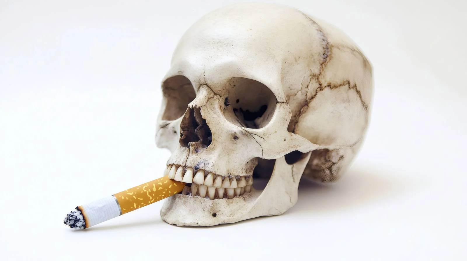 Tobacco Addiction Symbolized by Skull Smoking — free download from Dotvec