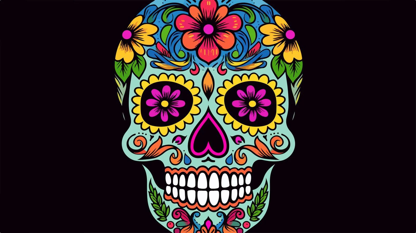 Day of the Dead Skull Doodle Sketch — free download from Dotvec