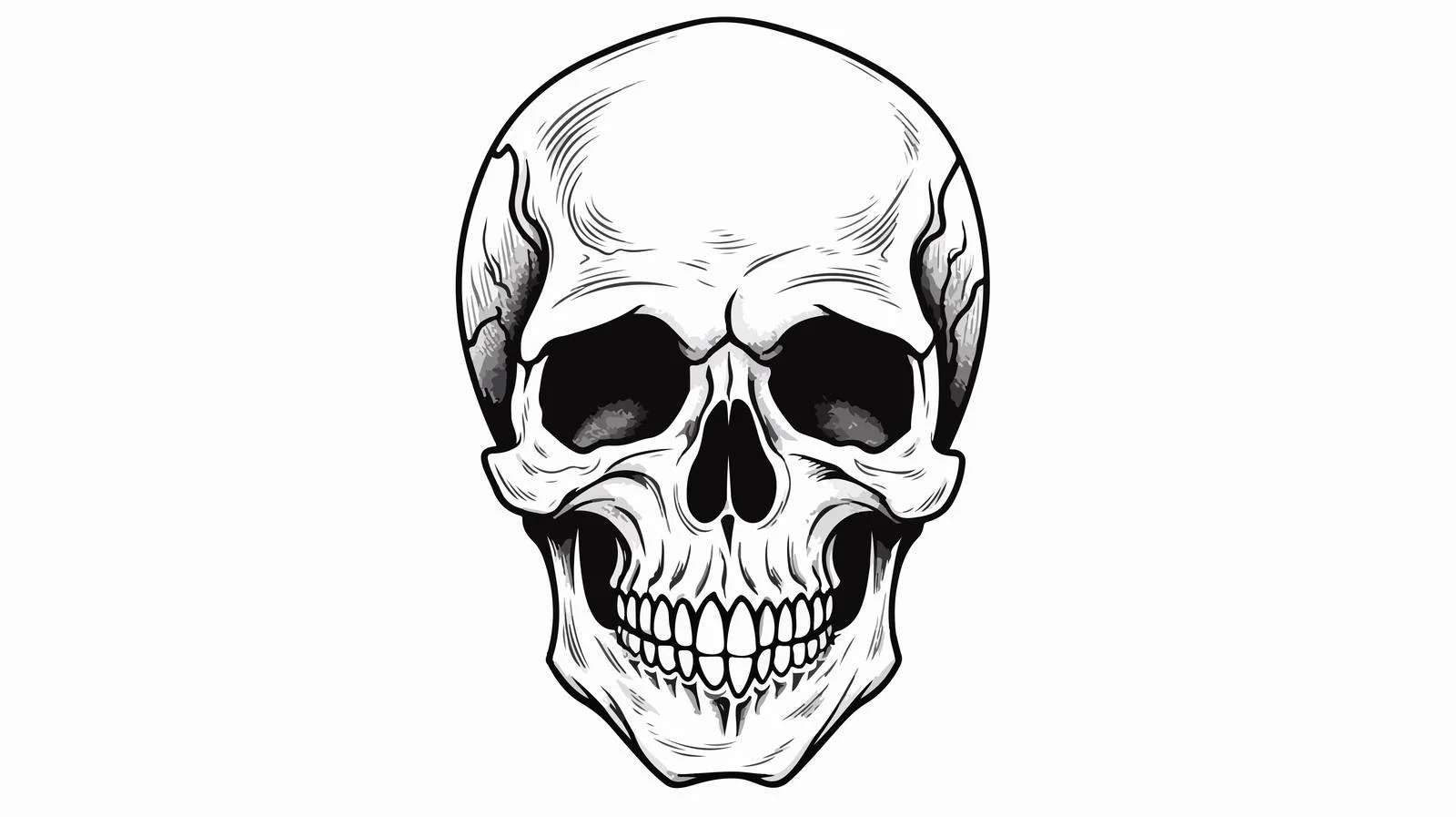 Hand-Drawn Day of the Dead Skull — free download from Dotvec