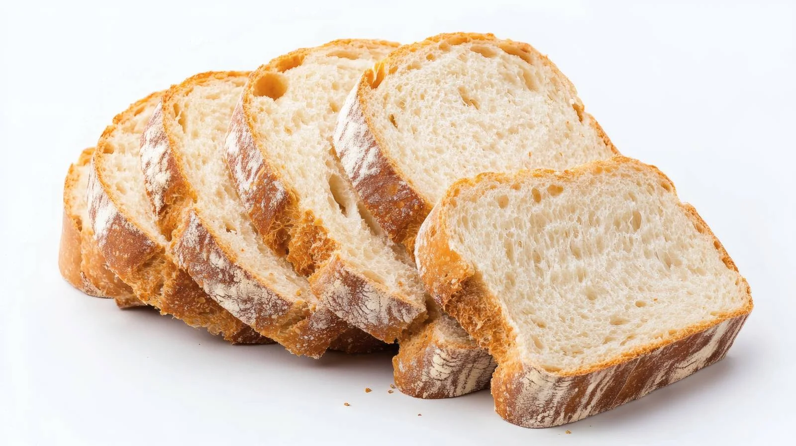 Assorted Fresh Bread Slices on White Background — free download from Dotvec