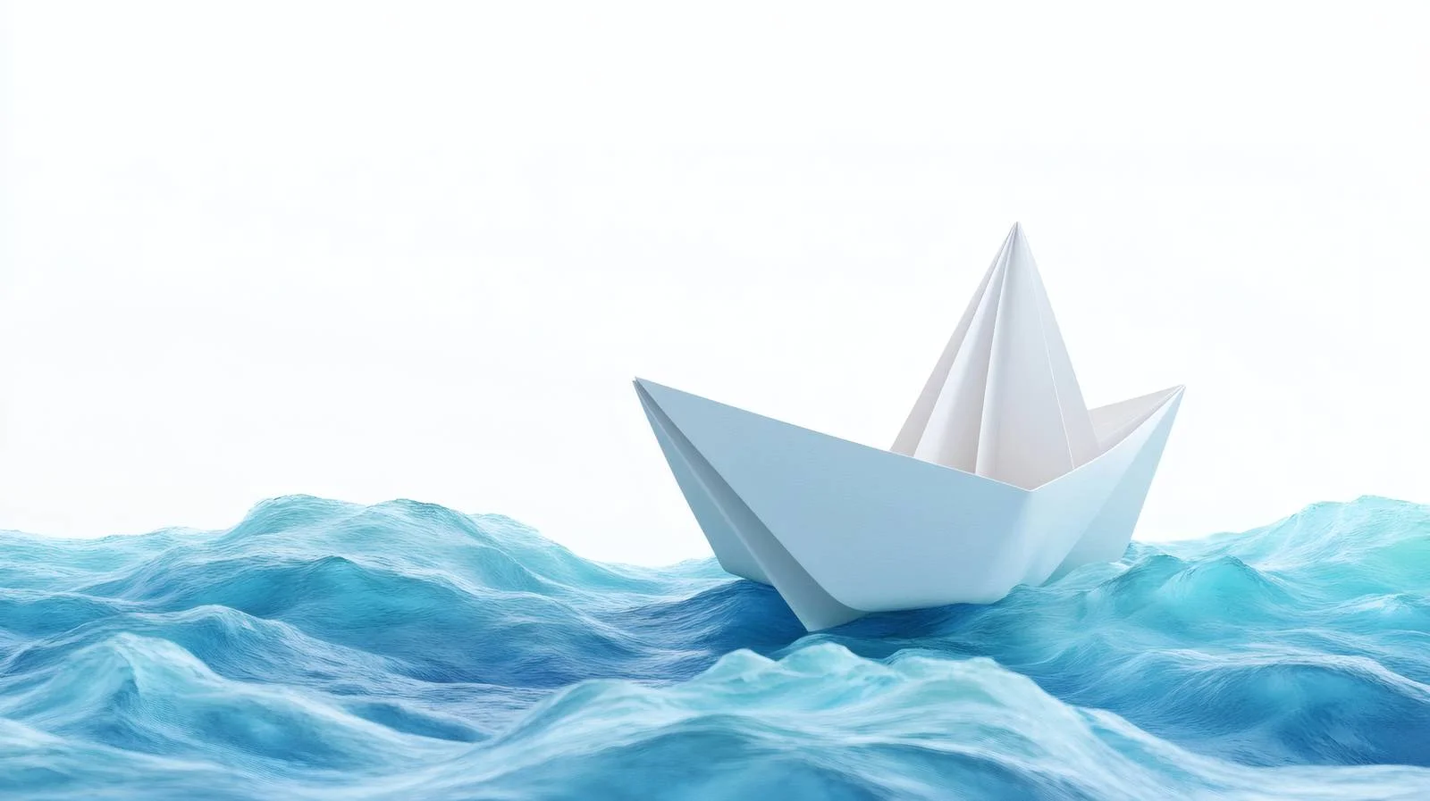 Lonely paper boat amidst turbulent waves — free download from Dotvec
