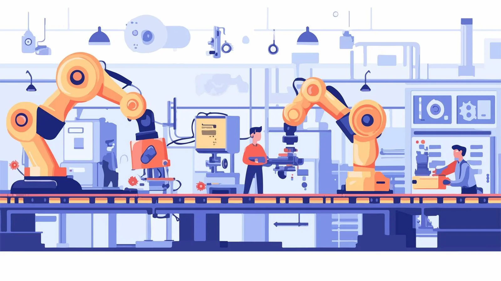 Advanced Factory with Automated Conveyor and Robots — free download from Dotvec
