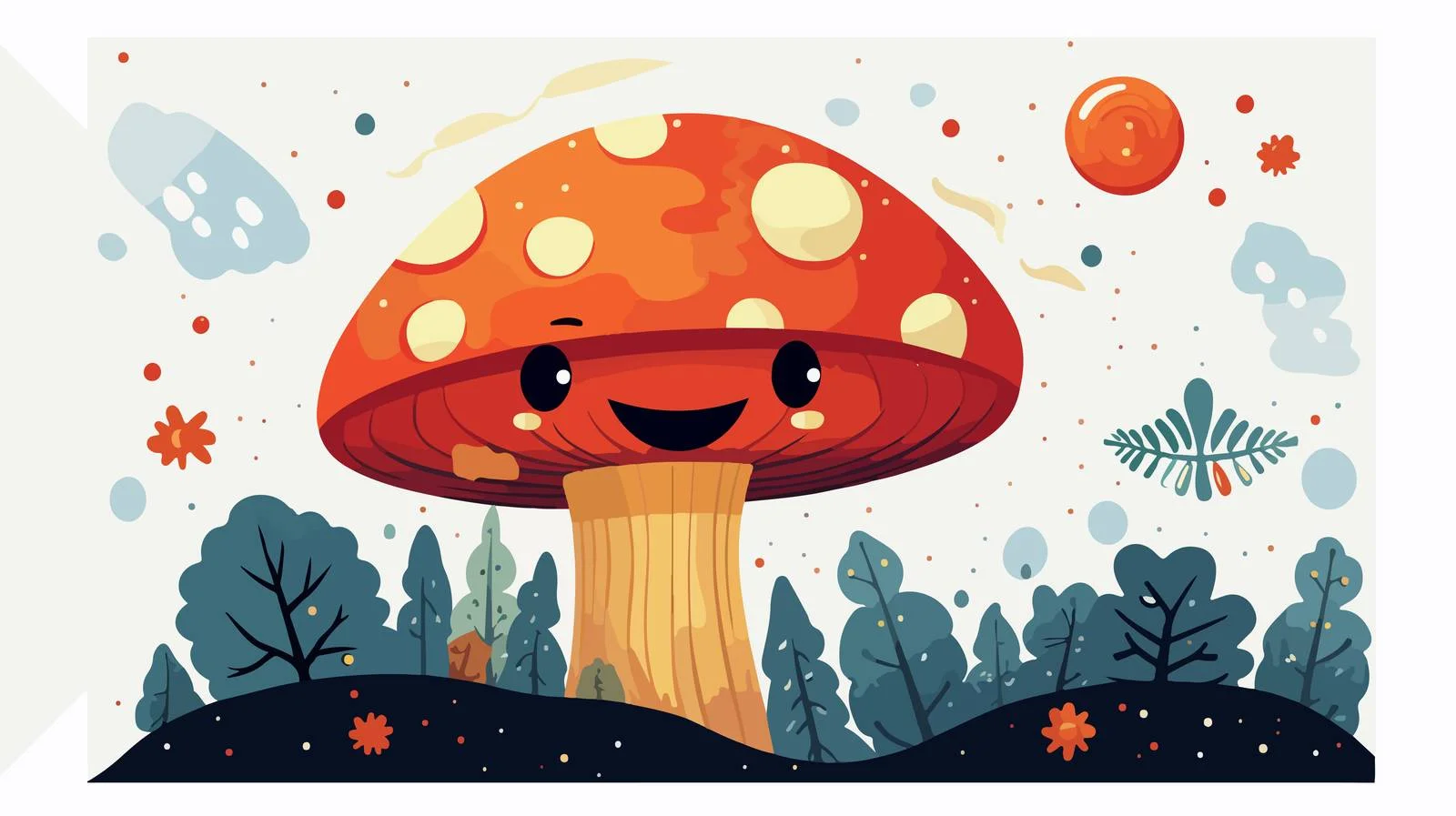 Space Smiley with Mushroom Tongue — free download from Dotvec