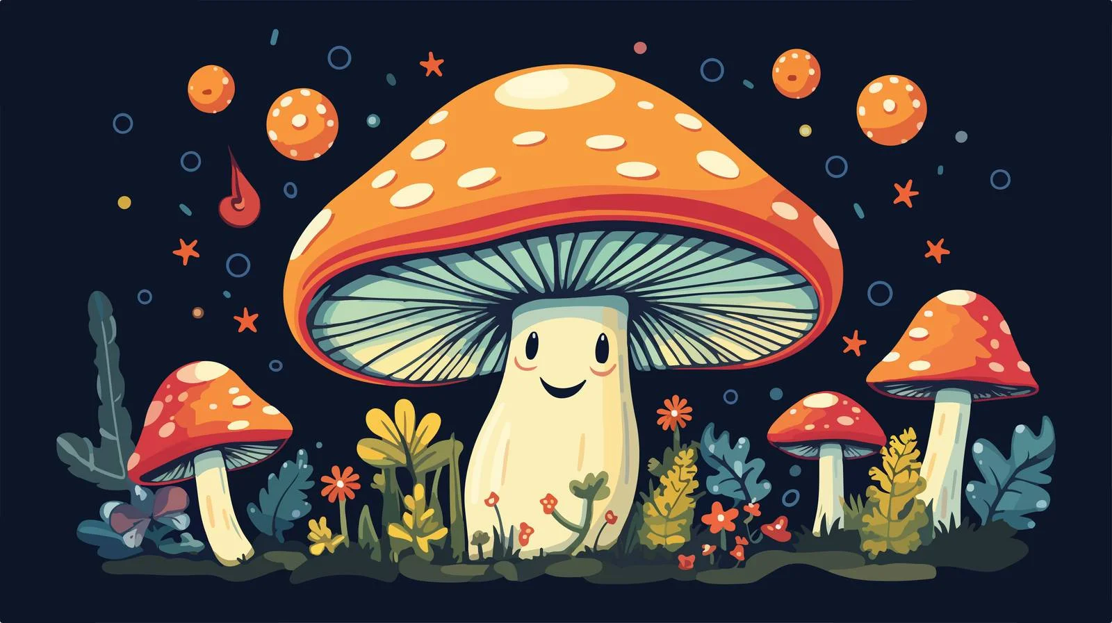Cosmic Mushroom Smile in Space — free download from Dotvec