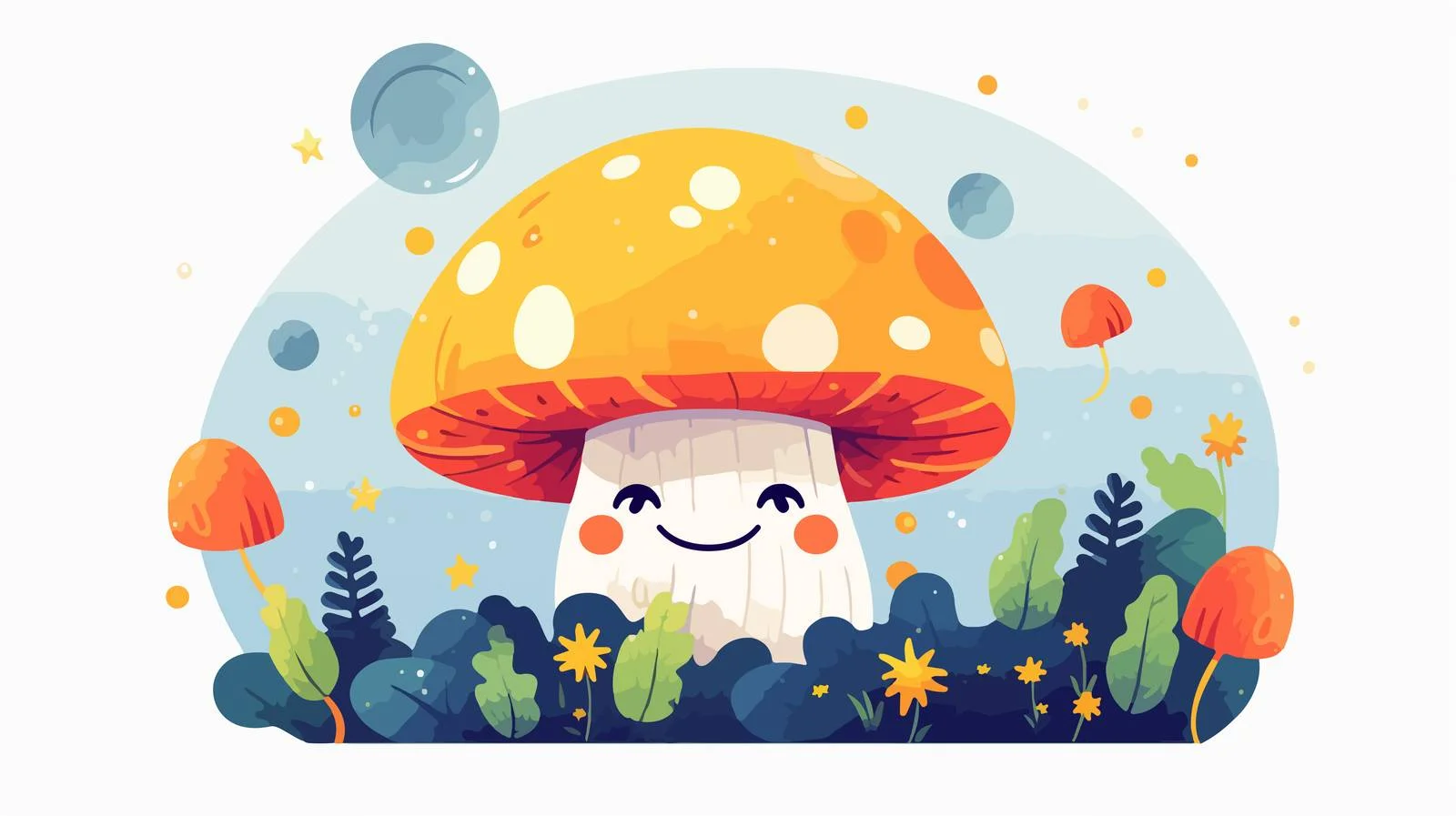 Cosmic Smiley with Mushroom — free download from Dotvec