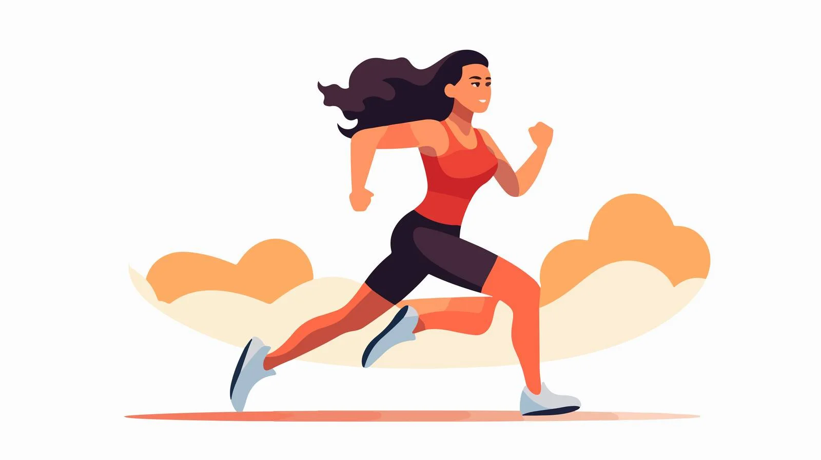Energetic woman jogging in flat style illustration — free download from Dotvec