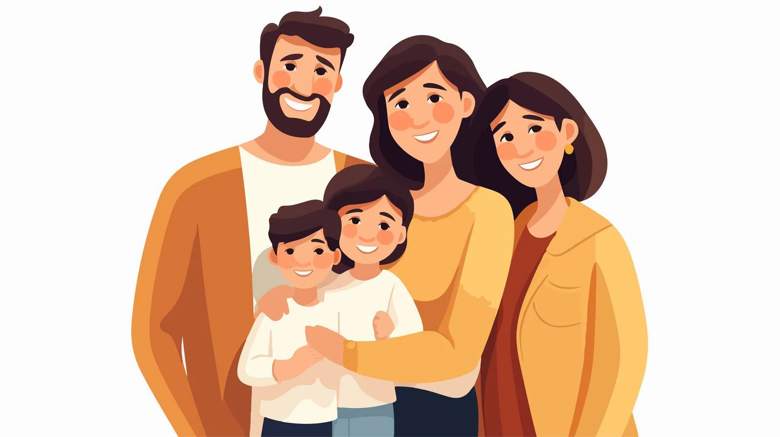 Cheerful Large Family Illustration — free download from Dotvec