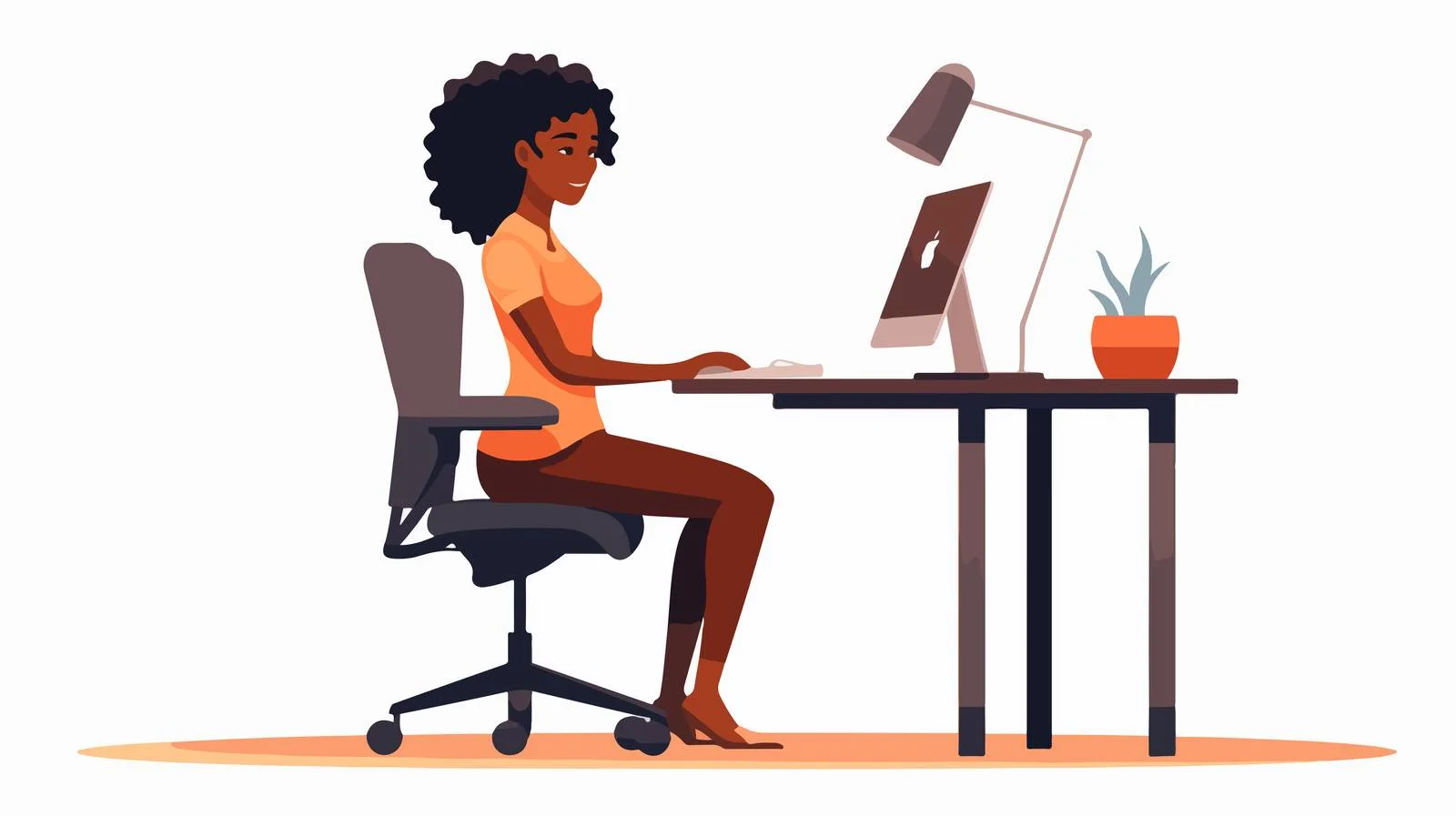 Happy black woman at contemporary office — free download from Dotvec