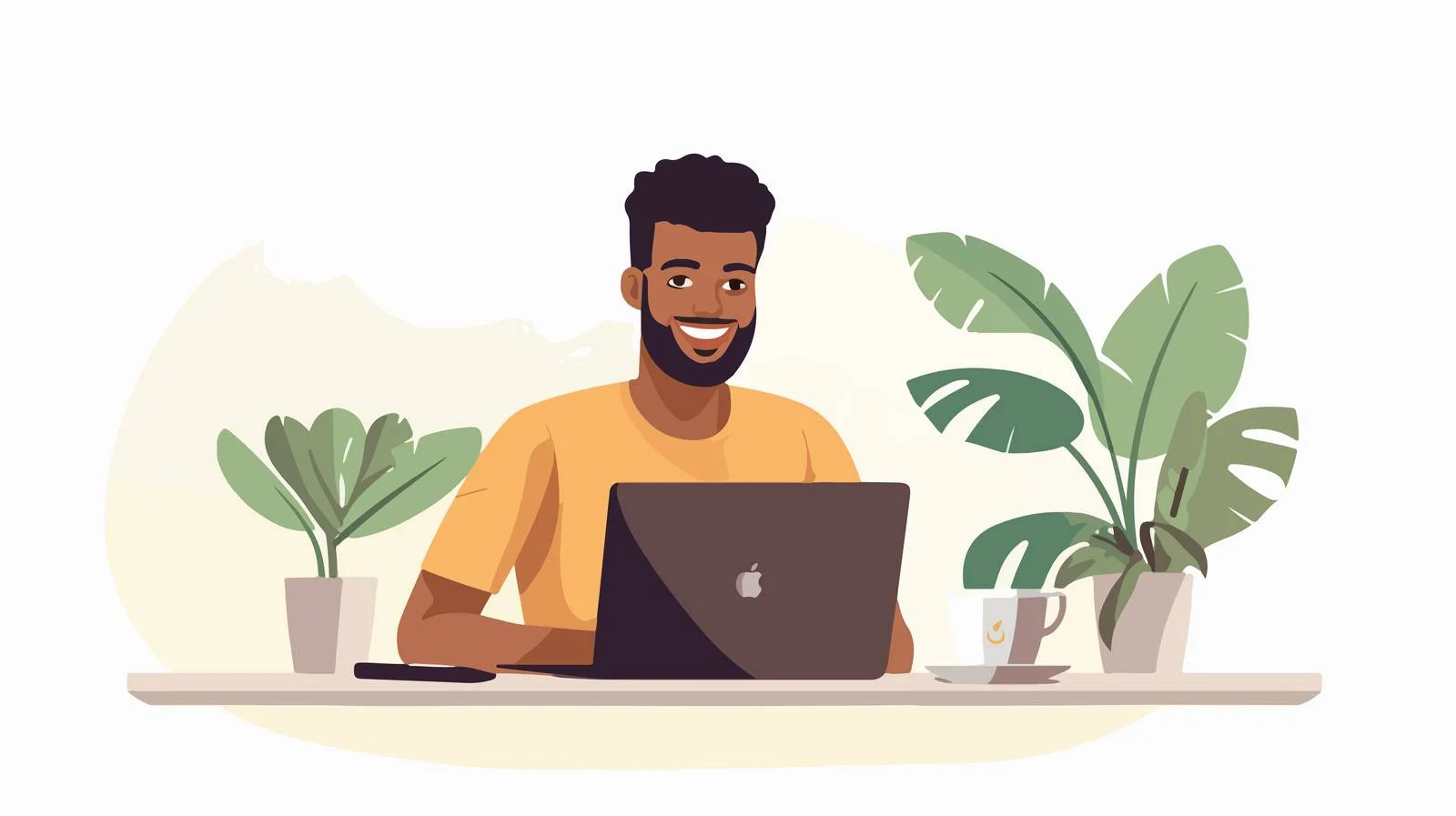 Joyful African American Freelancer Remote Working — free download from Dotvec