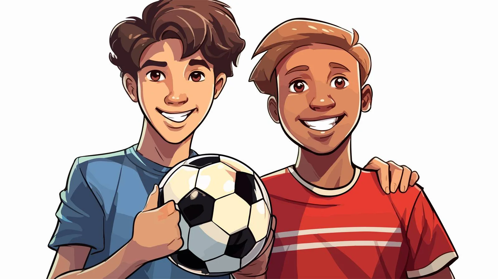 Joyful boy with hearing loss playing soccer — free download from Dotvec
