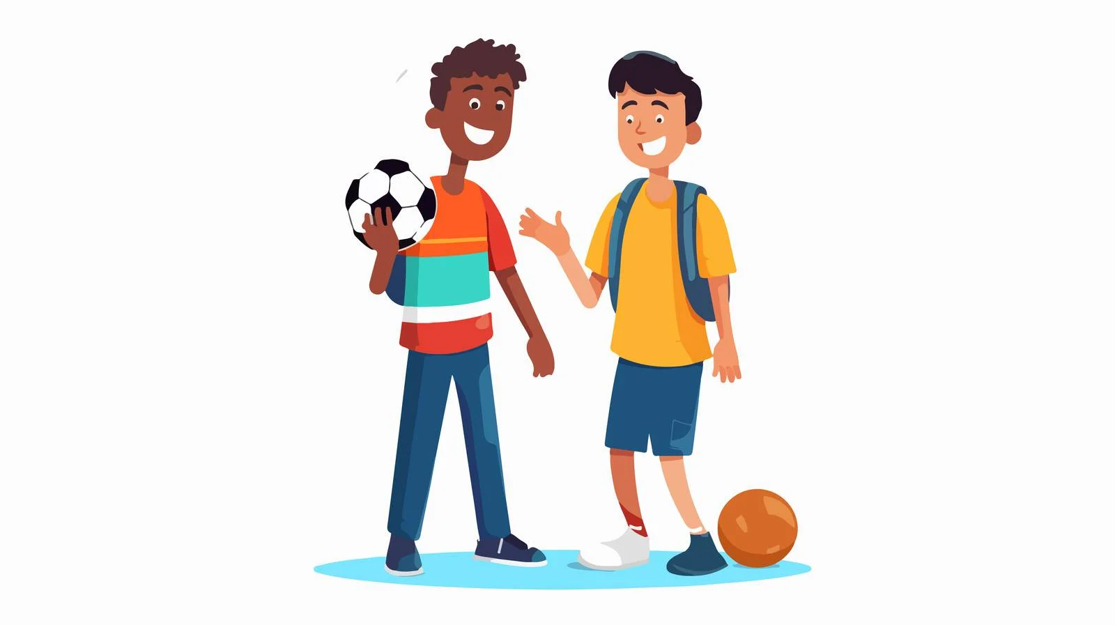 Joyful boy with hearing loss holding soccer ball — free download from Dotvec