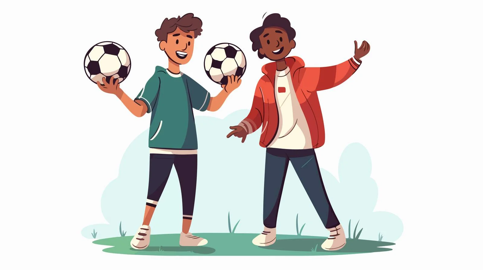 Cheerful child with hearing loss playing soccer — free download from Dotvec