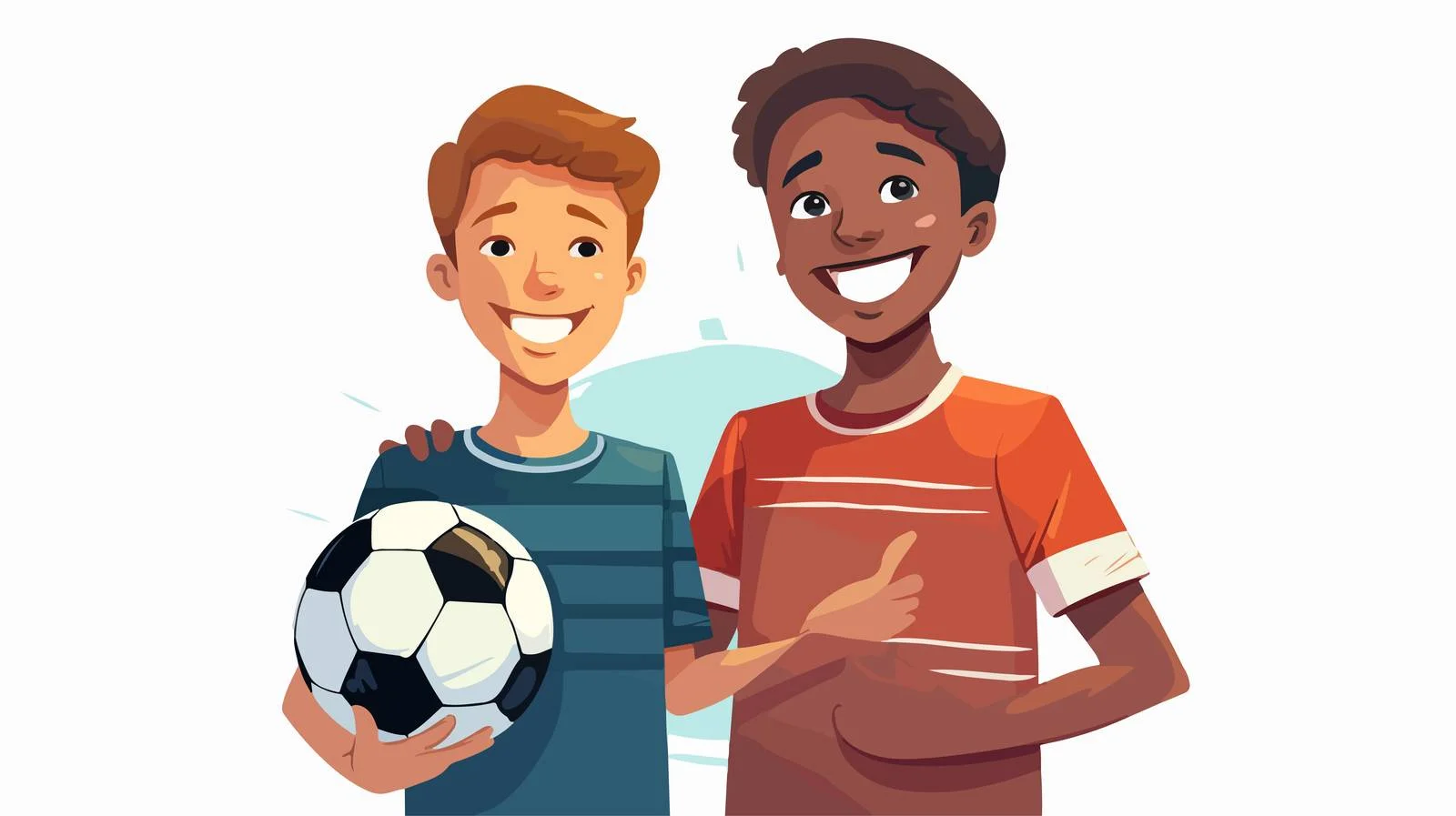 Cheerful boy with hearing loss holding soccer ball — free download from Dotvec