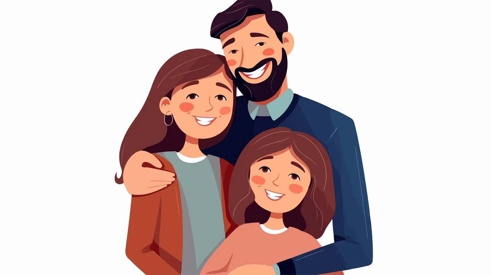 Happy Cartoon Family with Parents and Child — free download from Dotvec