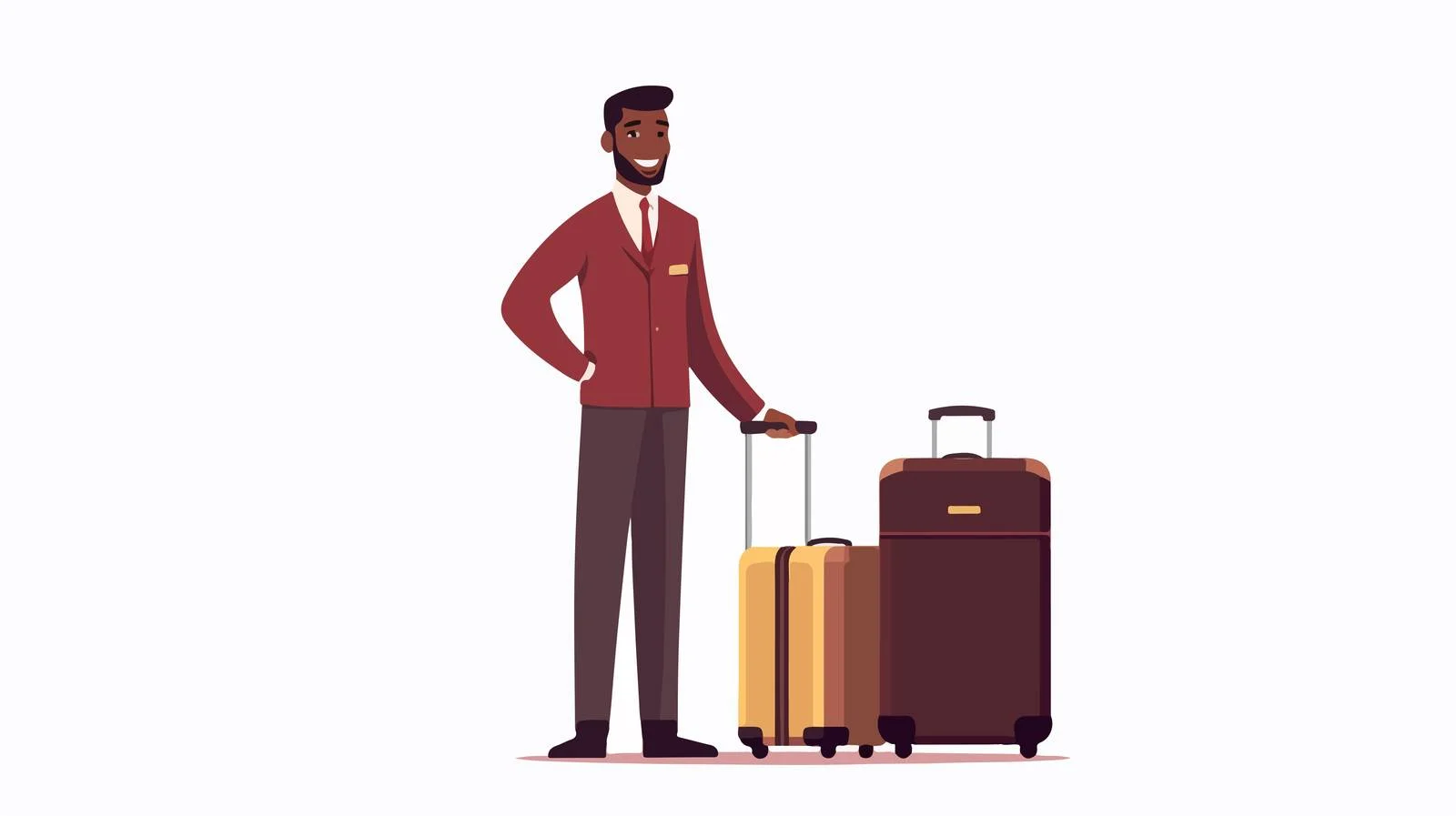 Welcoming bellman with luggage at hotel — free download from Dotvec