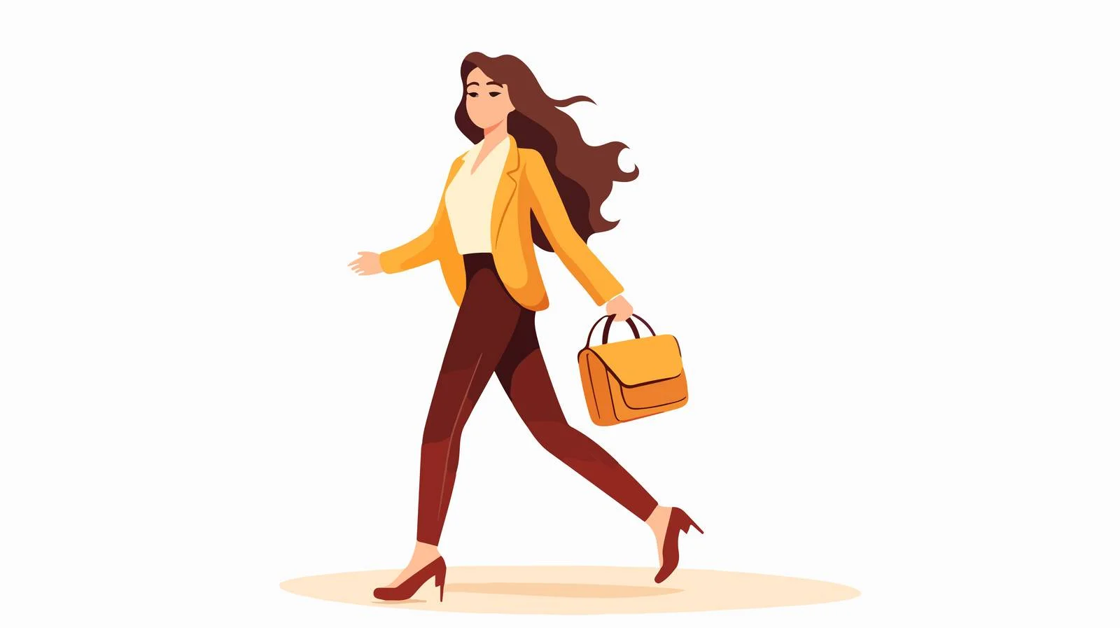 Cheerful young woman walking with briefcase vector — free download from Dotvec