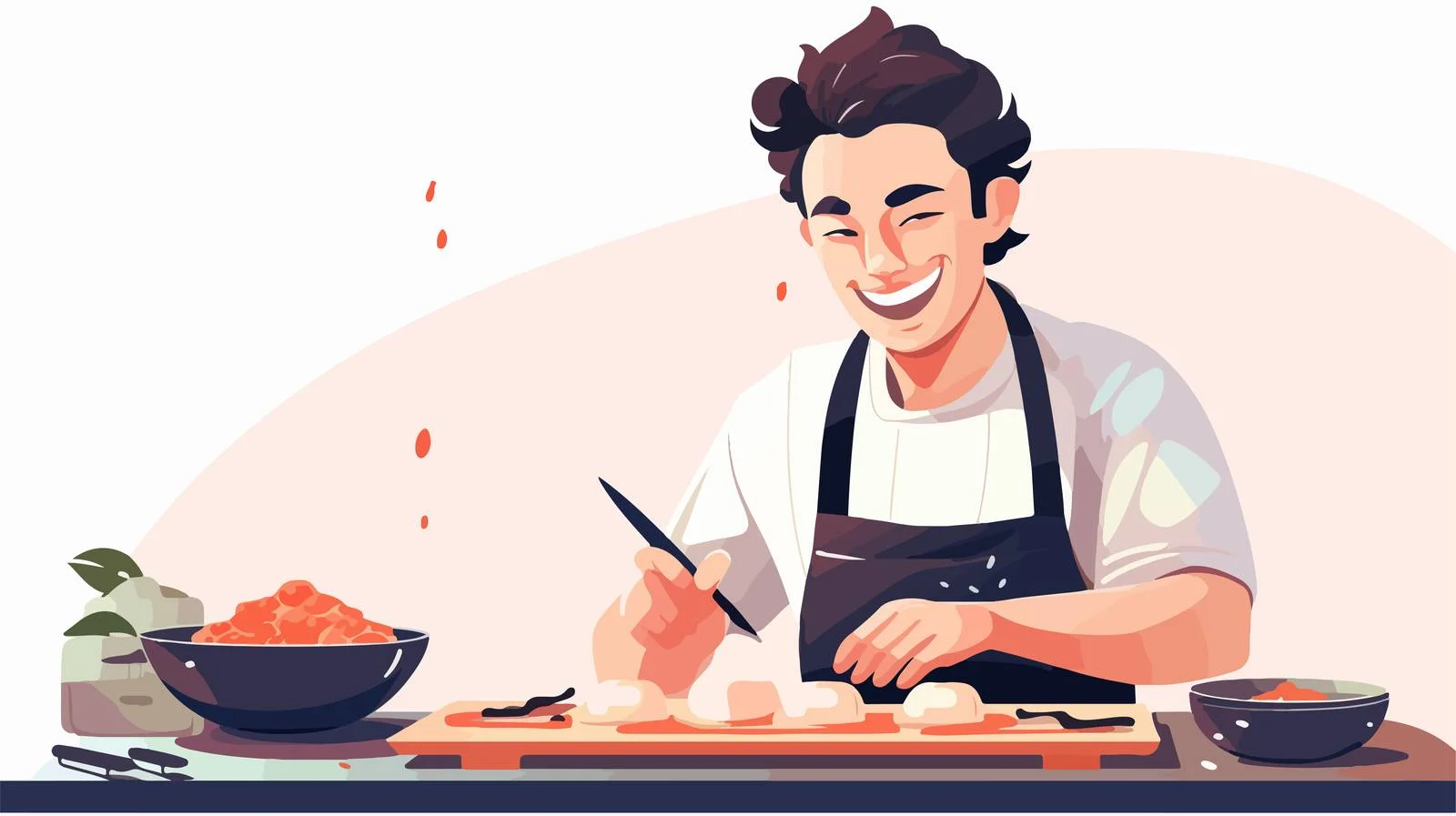 Joyful Chef preparing Sushi in Kitchen — free download from Dotvec