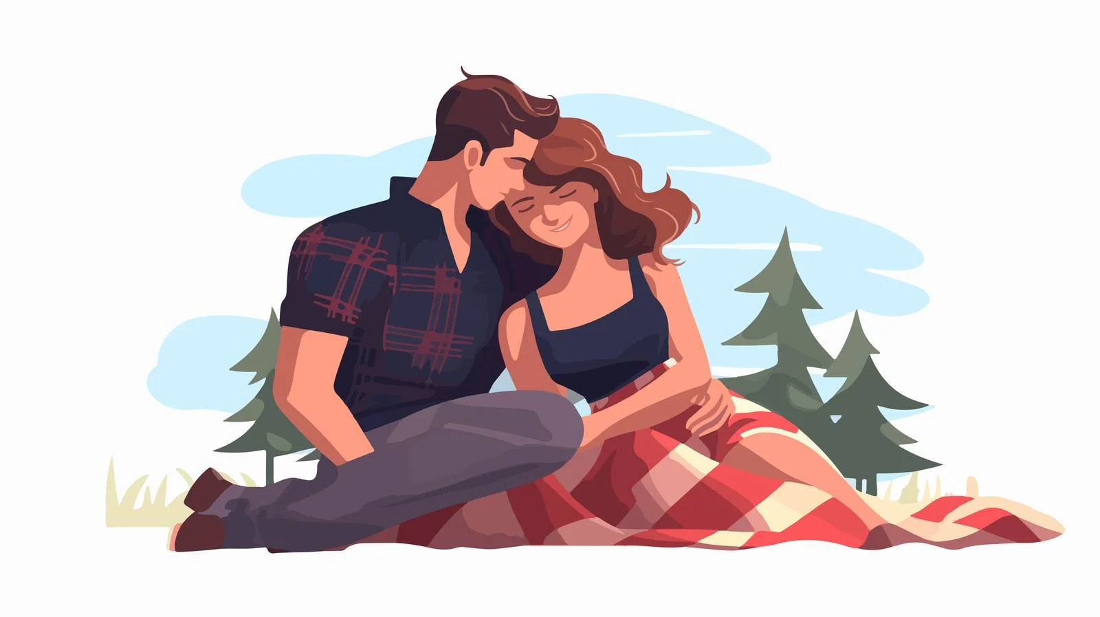 Cheerful couple on beach towel enjoy romance — free download from Dotvec