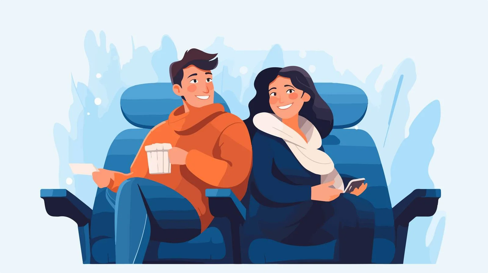 Happy couple seated in cinema chairs — free download from Dotvec