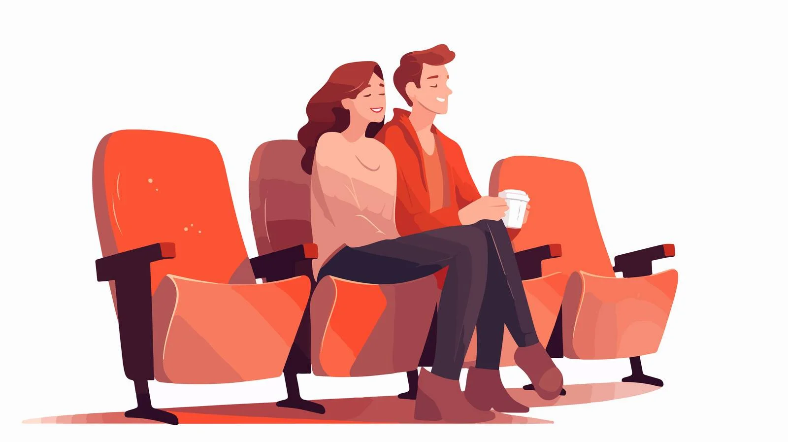Joyful couple enjoying cinema sitting together — free download from Dotvec