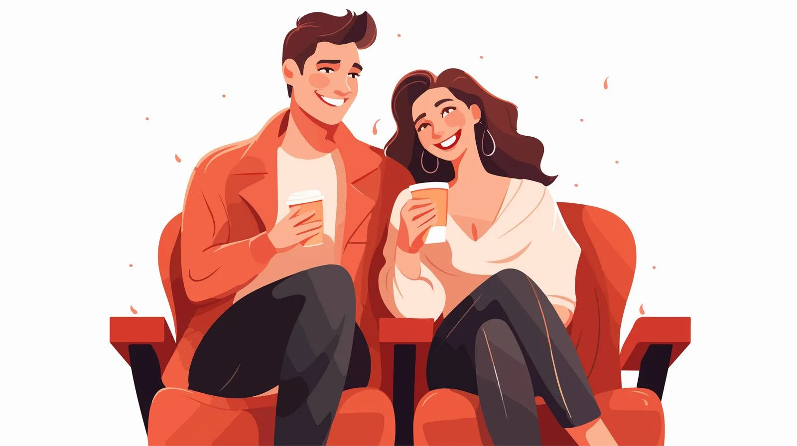 Happy couple enjoying movie theater date — free download from Dotvec