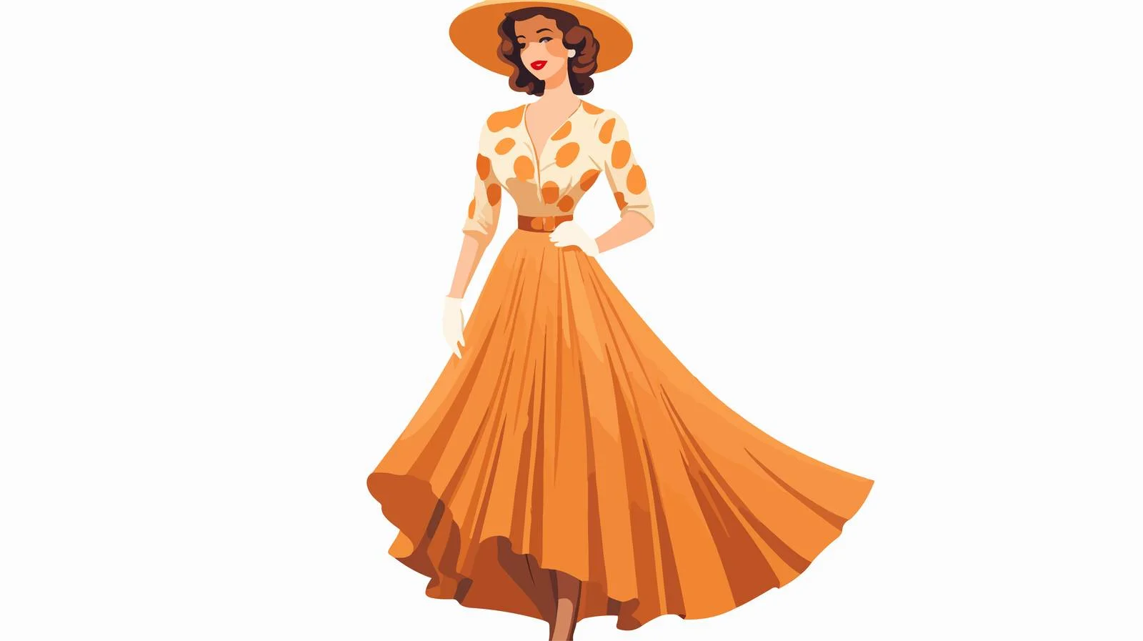 Elegant Lady in Dress and Hat Smiling — free download from Dotvec