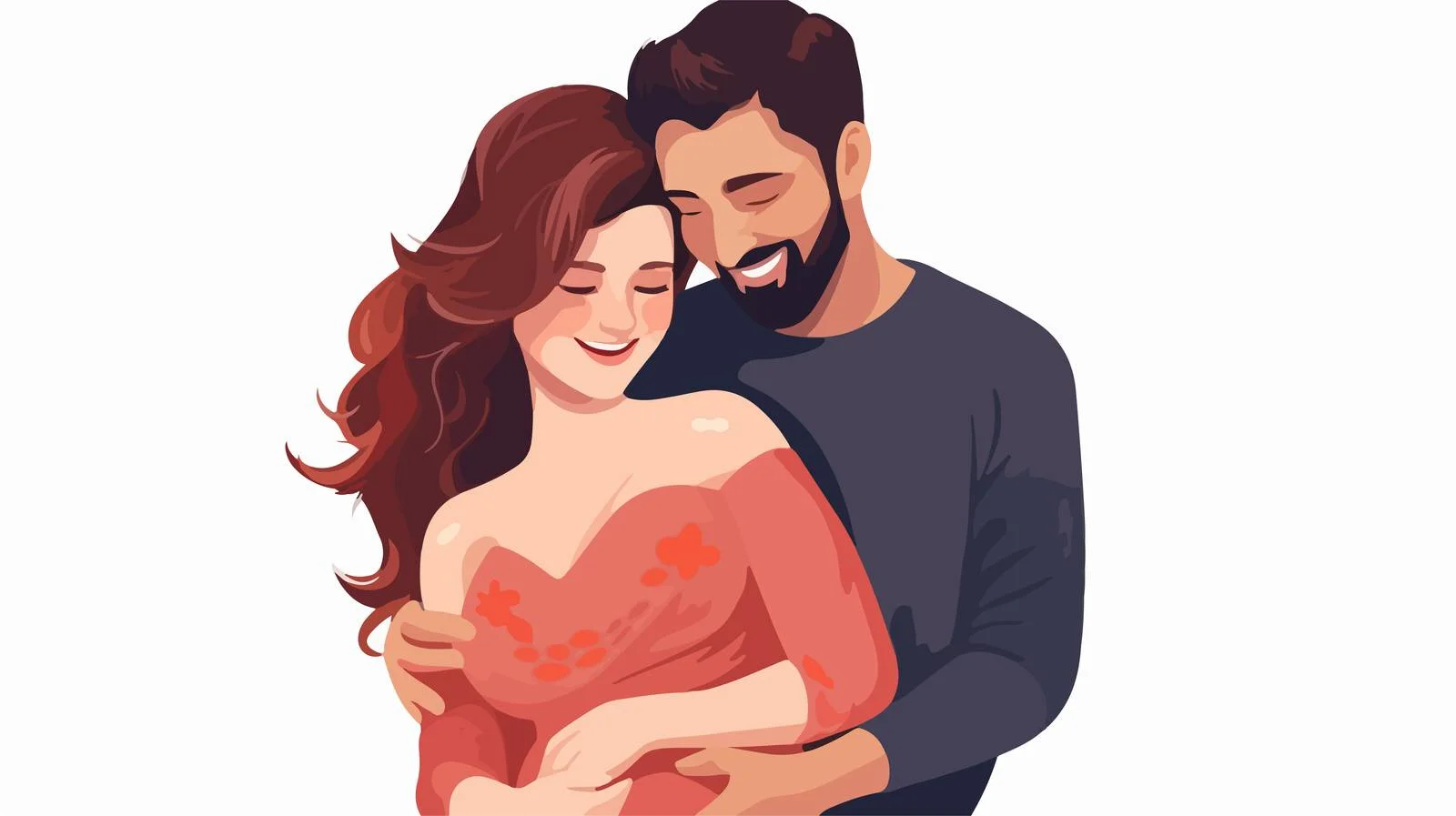 Happy pregnant couple embraced together affectionately — free download from Dotvec