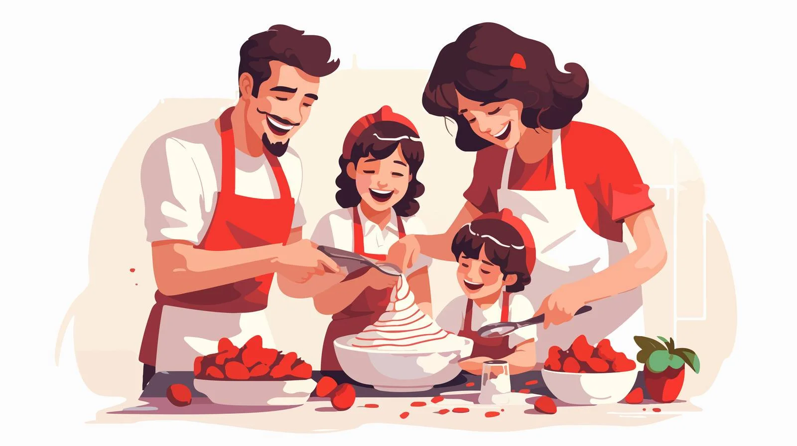 Joyful family baking and tasting sweet treat — free download from Dotvec