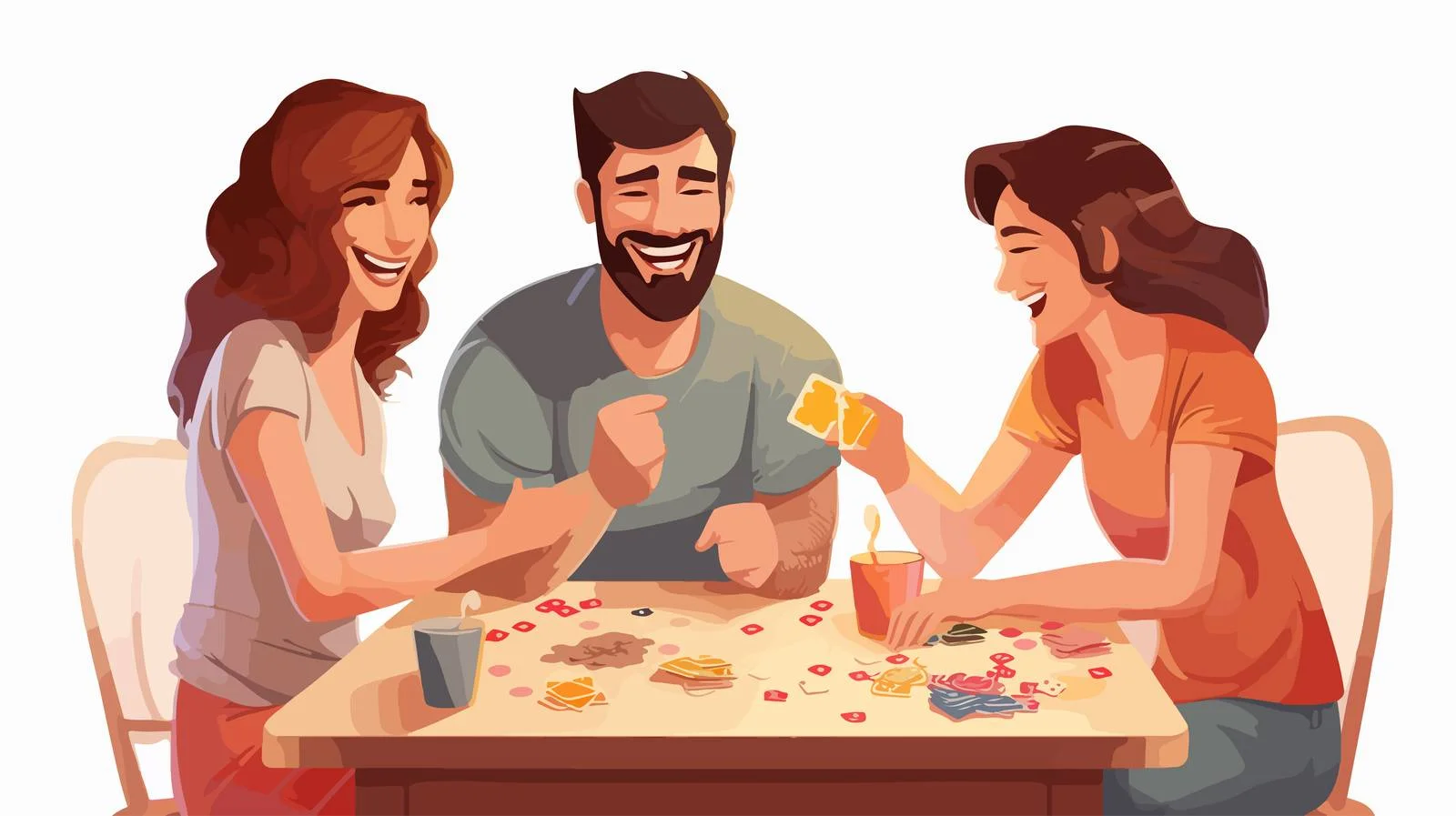 Happy family enjoying board game together — free download from Dotvec