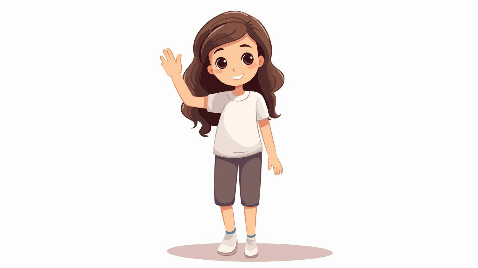 Friendly girl waving with a smile — free download from Dotvec