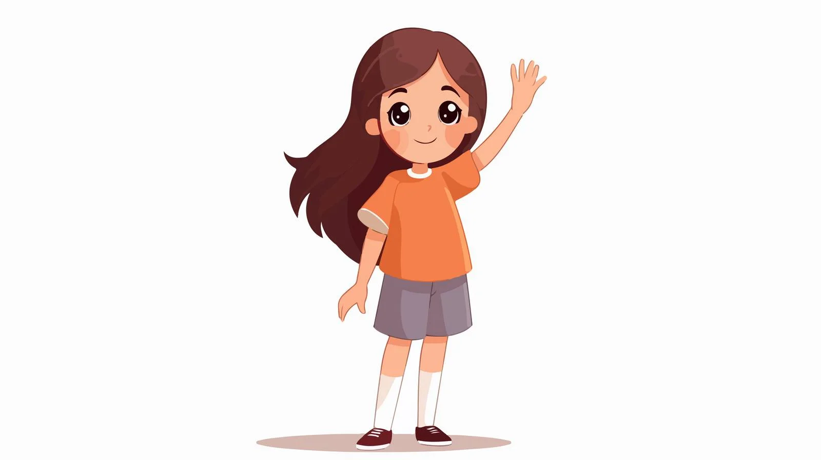 Friendly Girl Greeting with Smile and Wave — free download from Dotvec