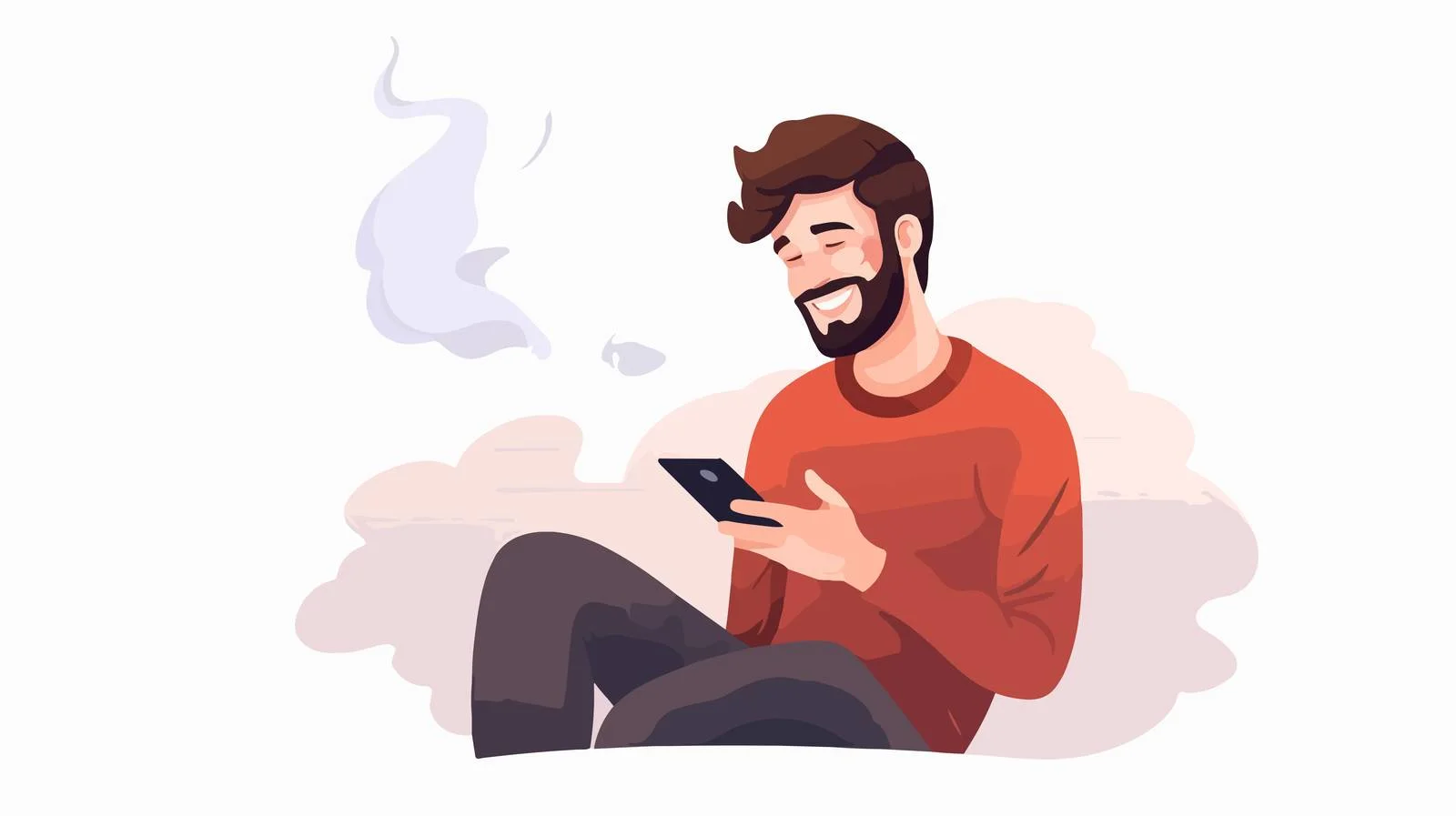 Joyful man browsing web on smartphone — free download from Dotvec