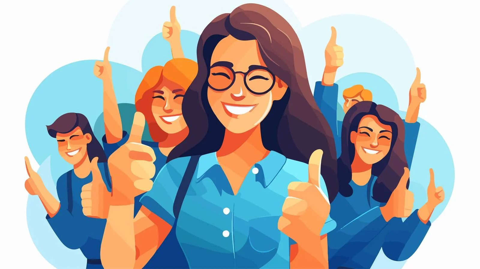 Joyful young lady encircled by supportive hands – free grateful image from Dotvec