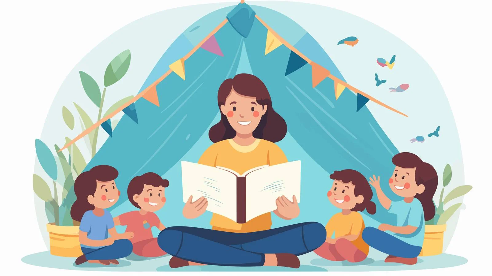 Happy Kindergarten Educator with Joyful Kids — free download from Dotvec