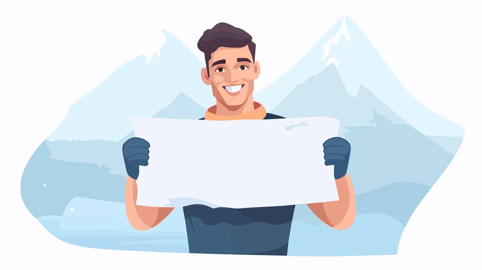 Happy woman holding empty placard outdoors — free download from Dotvec