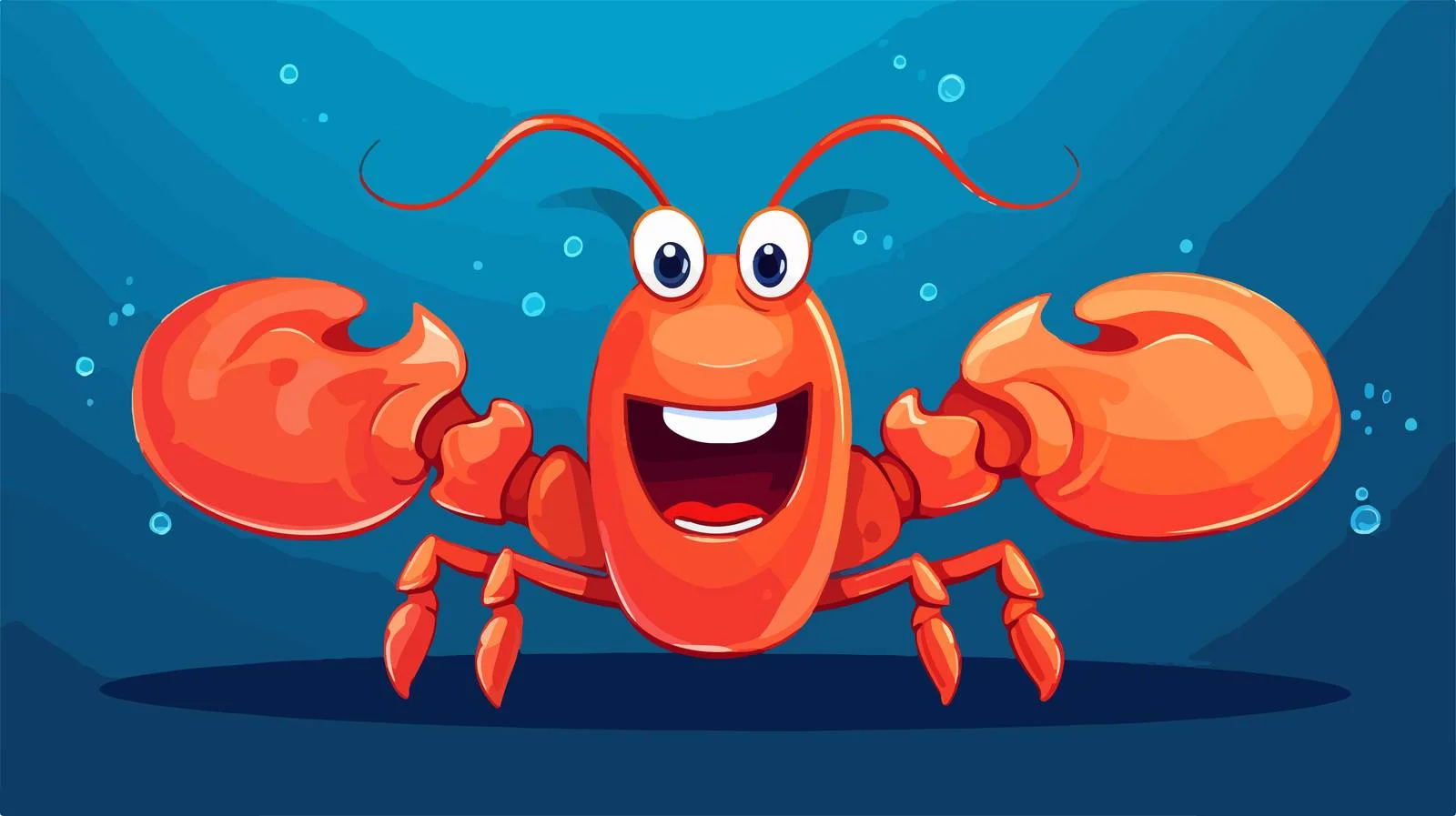 Cheerful lobster isolated on dark backdrop — free download from Dotvec