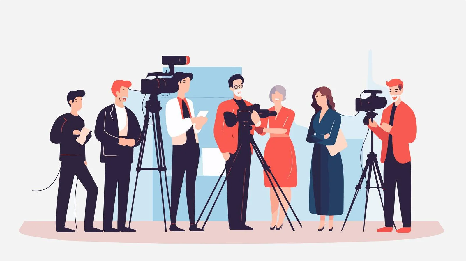 Joyful Male and Female News Anchors — free download from Dotvec