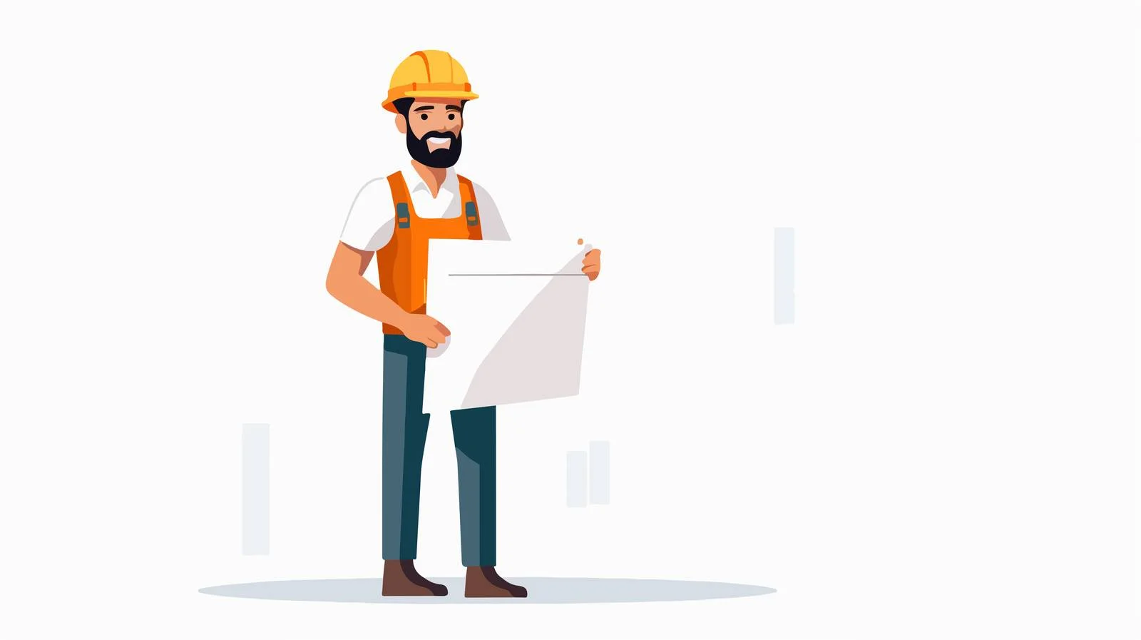 Happy Construction Engineer in Flat Style — free download from Dotvec