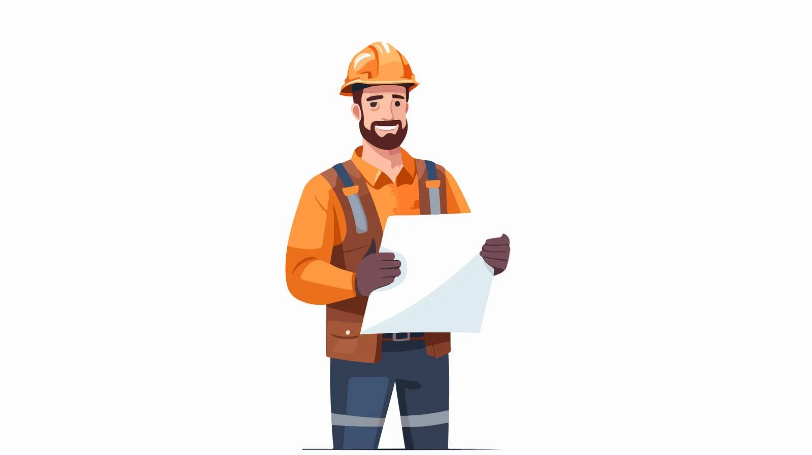 Happy construction worker in flat illustration — free download from Dotvec