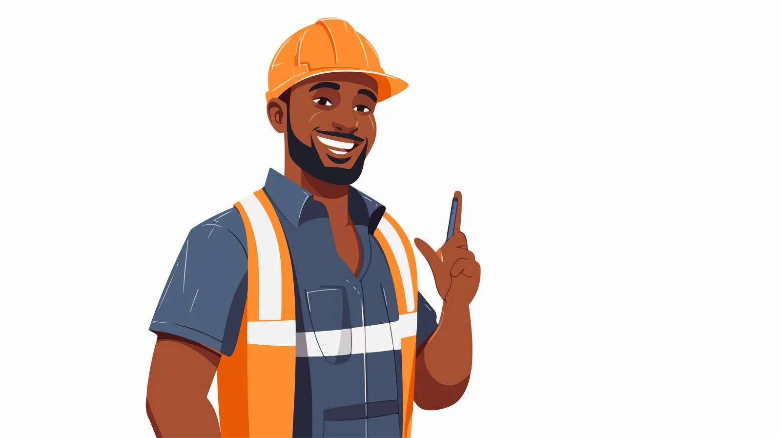 Joyful construction worker in work attire — free download from Dotvec
