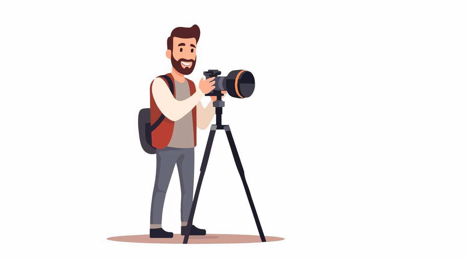 Happy male photographer on the move — free download from Dotvec