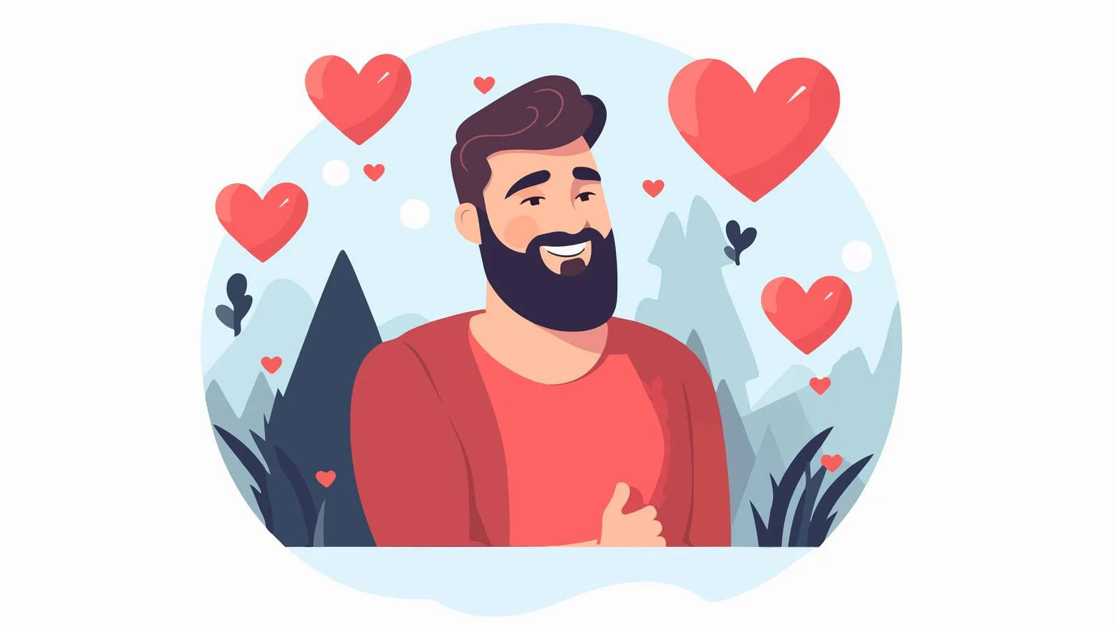 Joyful man on computer browsing dating website — free download from Dotvec