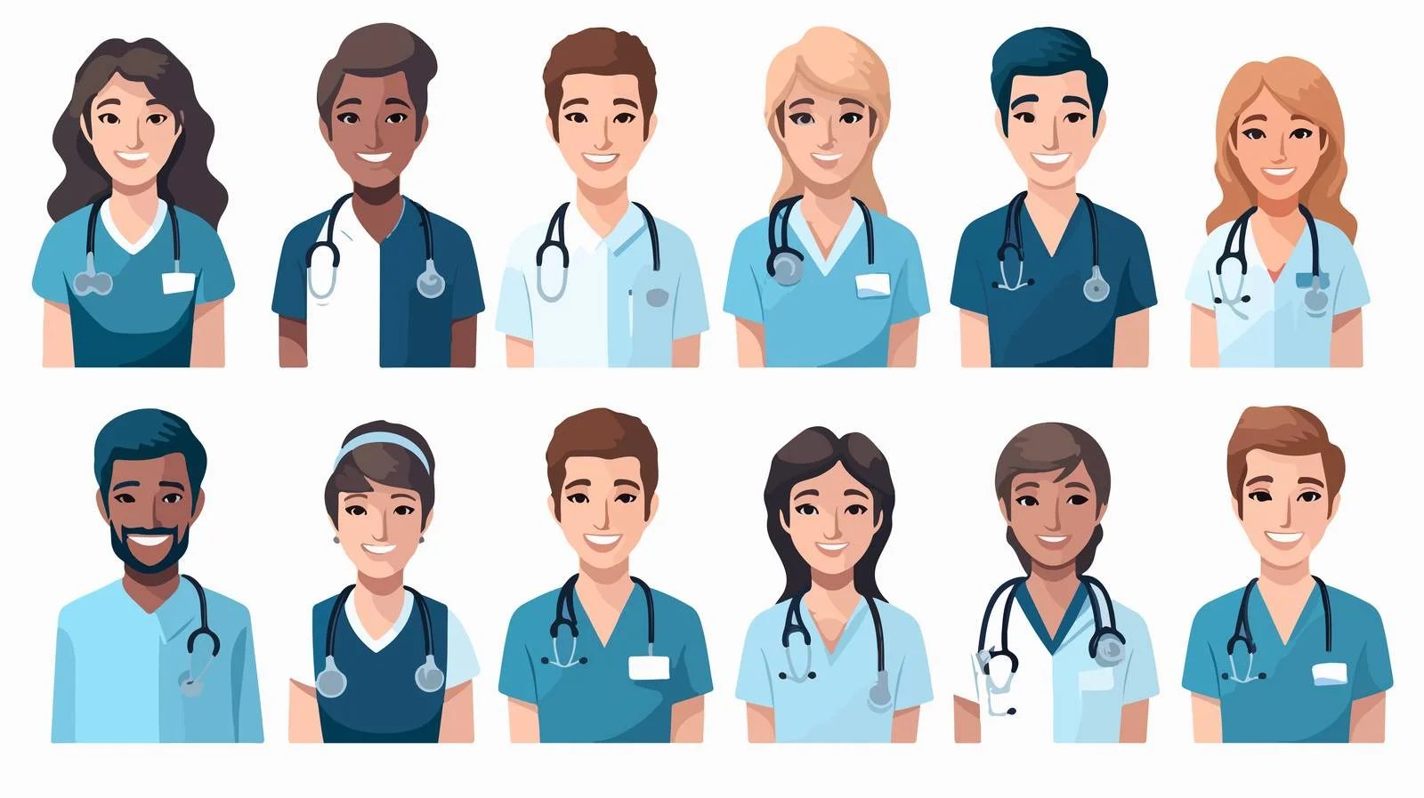 Friendly Medical Team Avatar Icon Isolated — free download from Dotvec