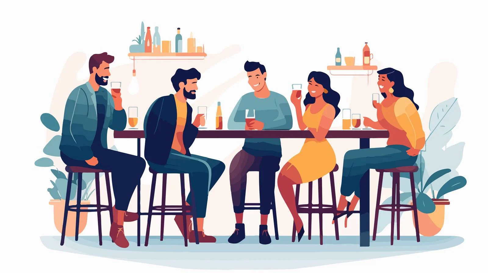 Elegant Group of Joyful Fashionable Friends — free download from Dotvec